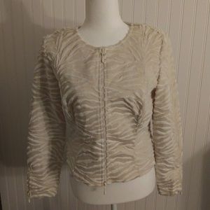 Joseph Ribkoff faux fur jacket. Size 8. Cream